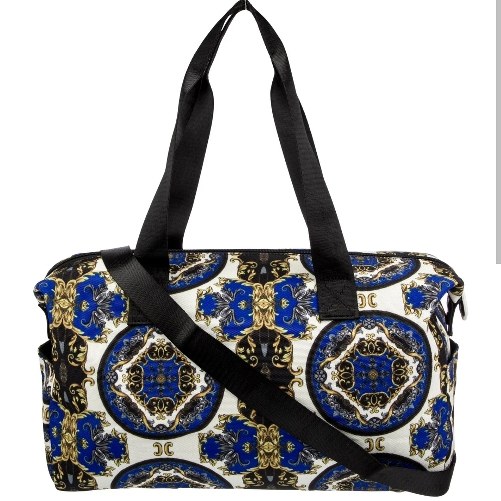 Alice + Olivia Blue and Gold Travel Bag